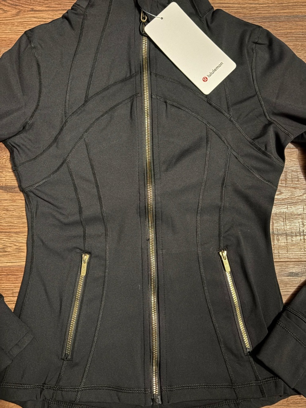 Lulu Define Jacket Luon, Size 6, Color Black, Zipper Gold - Picture 2 of 5